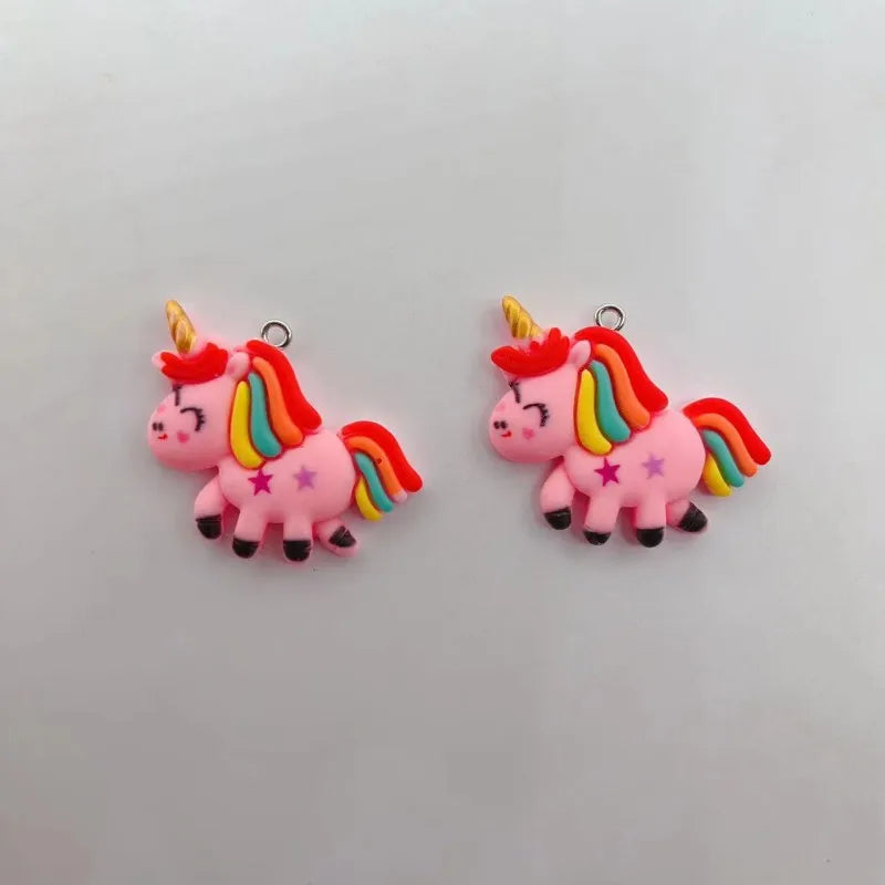 10pcs/lot Enamel Charms Rainbow Unicorn Pendants For DIY Handmade Earrings Bracelets Necklaces Jewelry Making Crafts Accessories