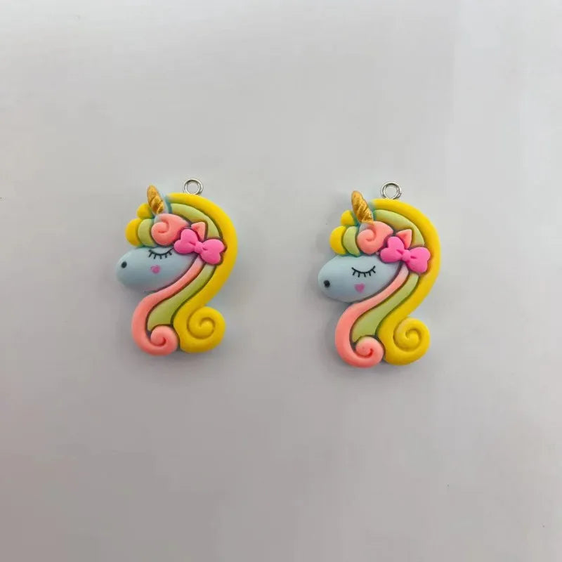10pcs/lot Enamel Charms Rainbow Unicorn Pendants For DIY Handmade Earrings Bracelets Necklaces Jewelry Making Crafts Accessories