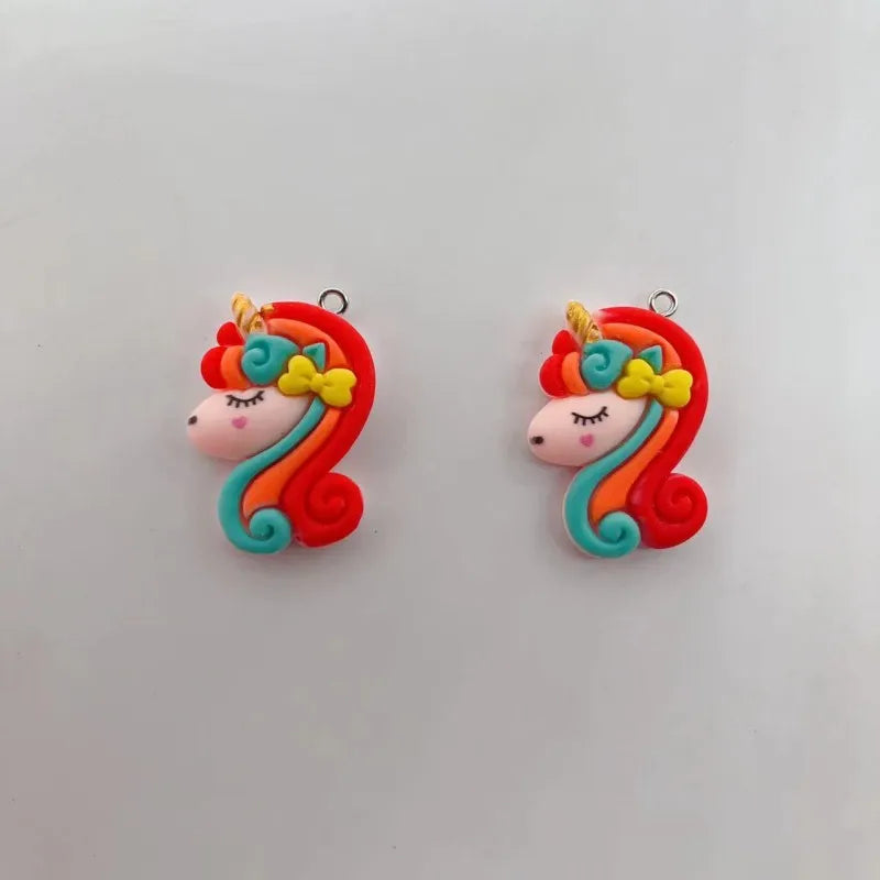 10pcs/lot Enamel Charms Rainbow Unicorn Pendants For DIY Handmade Earrings Bracelets Necklaces Jewelry Making Crafts Accessories