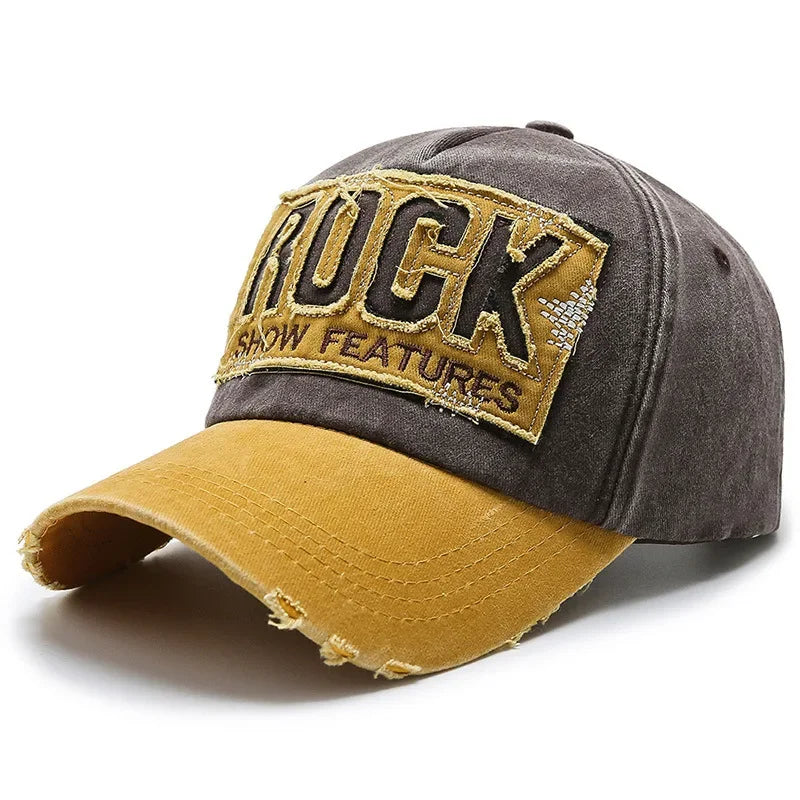 Korean Version Washed Letters Snapback Spring Autumn Men's and Women's Fashion Shabby Denim Baseball Cap Sunhat Official Website