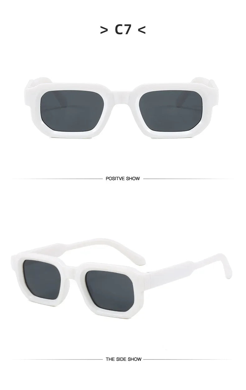 Vintage Rectangle Frame Men Sunglasses Fashion Retro Sun Glasses Luxury Brand Design UV400 Shades Eyewear Women Goggles
