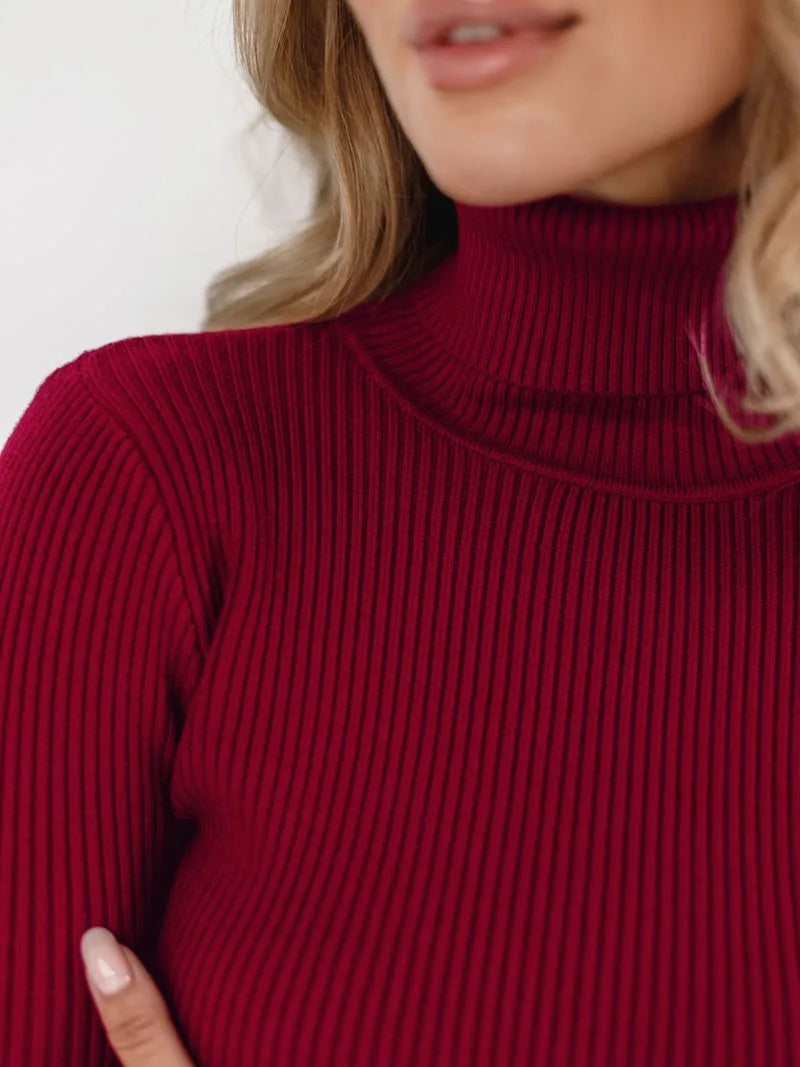 Women Sweater 2024 Autumn Knitted Pullovers Turtleneck Slim Knitting Bottoming Shirt Solid Color Knitwear Jumpers Basic Sweaters