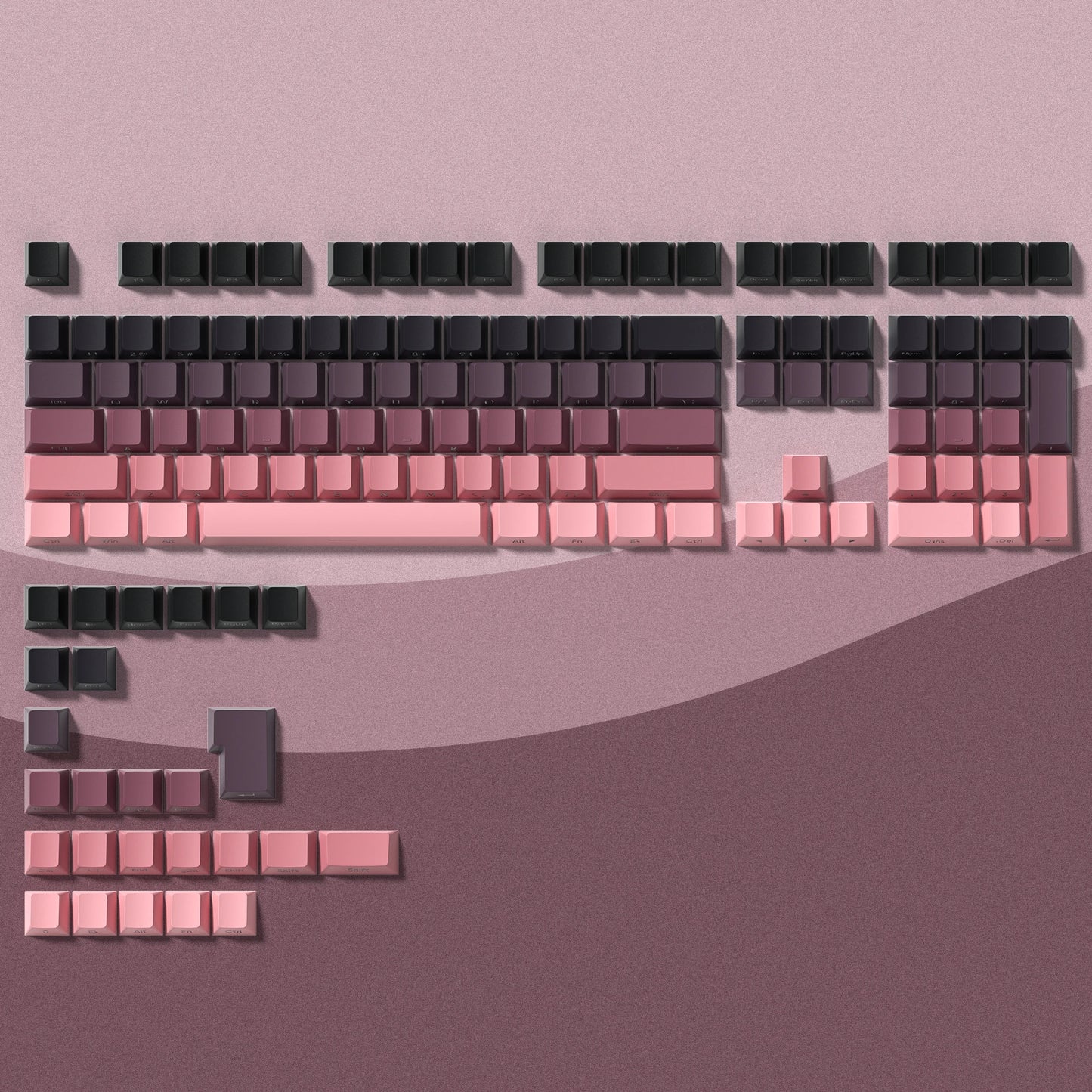 136 Key Shine Through Polar Day PBT Double Shot Side-lit Backlit keycaps For MX Mechanical Keyboard 108 96 87 NJ80 84 68 64 61
