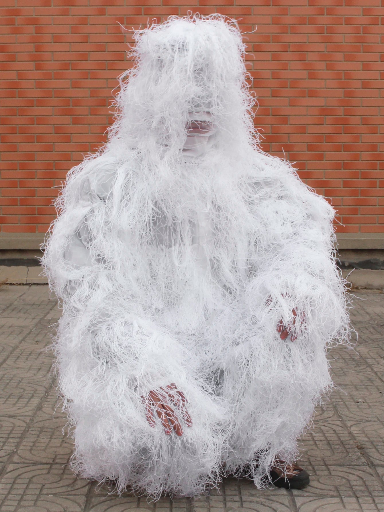 White Snow Camo Suit Ghillie Suit Yowie Sniper Tactical Camoflage Suit for Hunting Birdwatching
