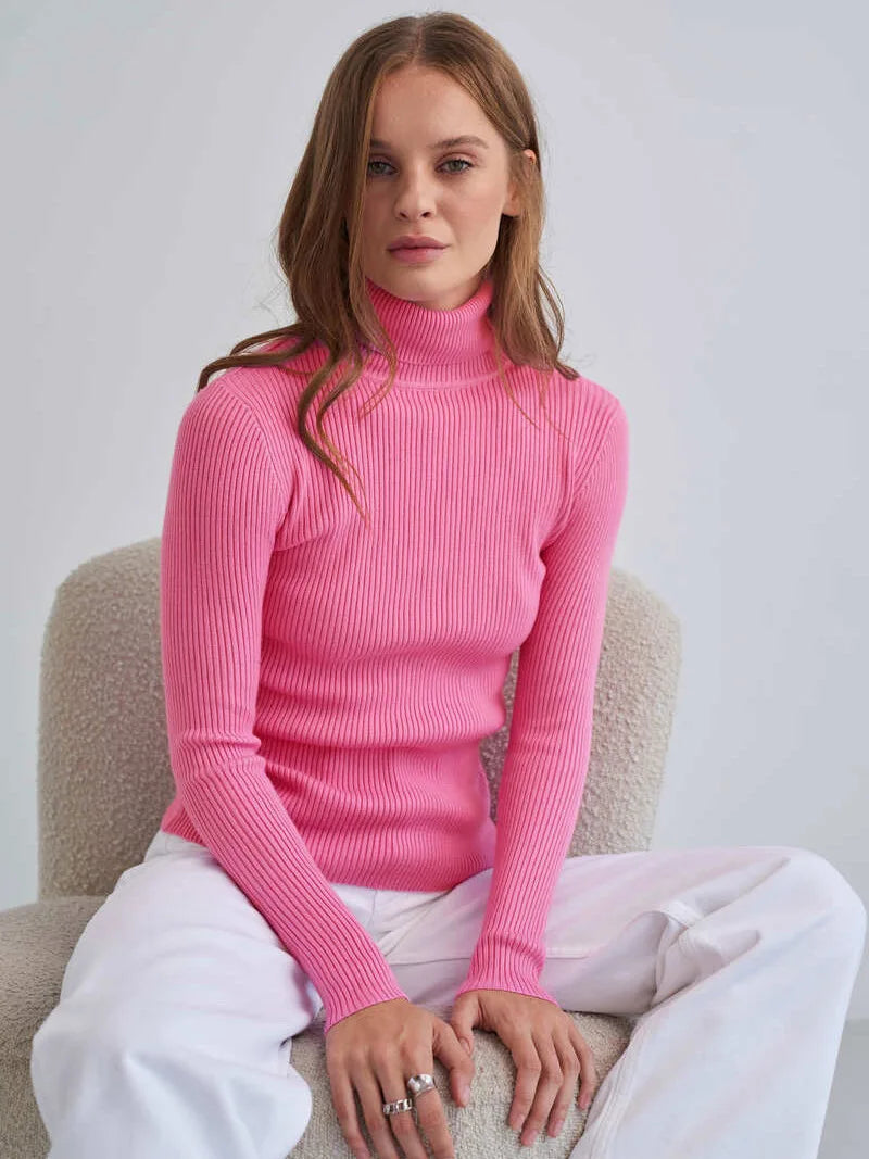 Women Sweater 2024 Autumn Knitted Pullovers Turtleneck Slim Knitting Bottoming Shirt Solid Color Knitwear Jumpers Basic Sweaters
