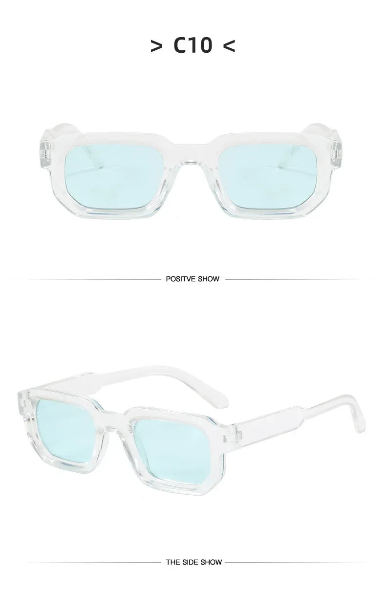 Vintage Rectangle Frame Men Sunglasses Fashion Retro Sun Glasses Luxury Brand Design UV400 Shades Eyewear Women Goggles