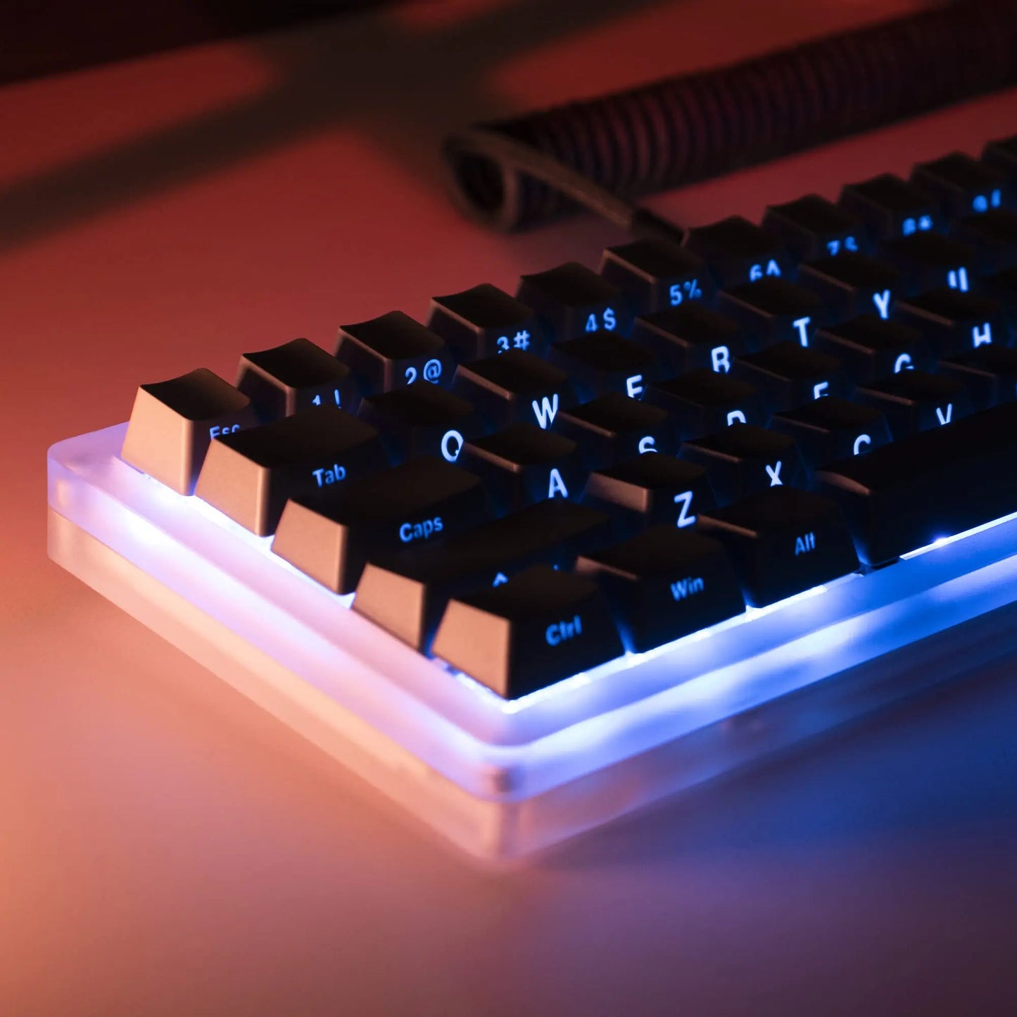 136 Key Shine Through Polar Day PBT Double Shot Side-lit Backlit keycaps For MX Mechanical Keyboard 108 96 87 NJ80 84 68 64 61