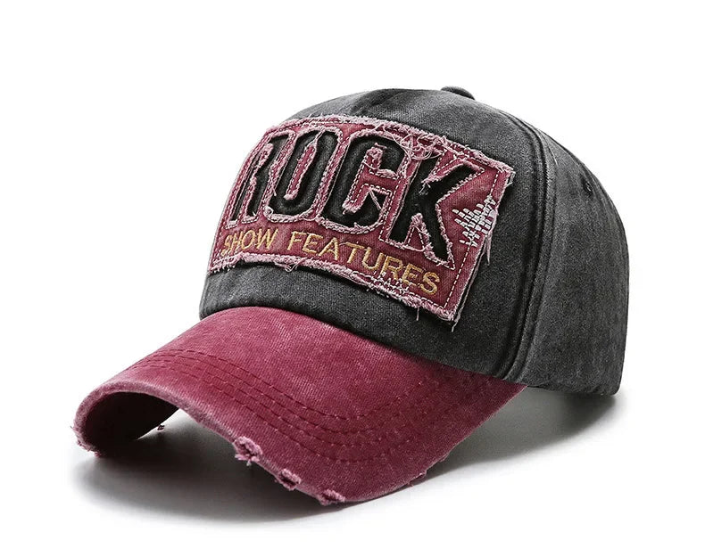 Korean Version Washed Letters Snapback Spring Autumn Men's and Women's Fashion Shabby Denim Baseball Cap Sunhat Official Website