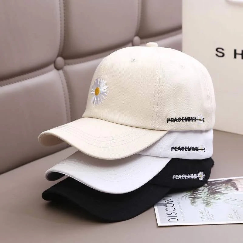 Fashion Baseball Cap for Women Men's little Daisy Embroidery Hat Cotton Soft Top Caps Casual Snapback Hats Quan Zhilong GD same