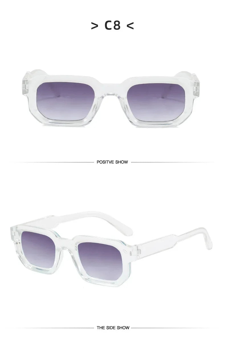 Vintage Rectangle Frame Men Sunglasses Fashion Retro Sun Glasses Luxury Brand Design UV400 Shades Eyewear Women Goggles