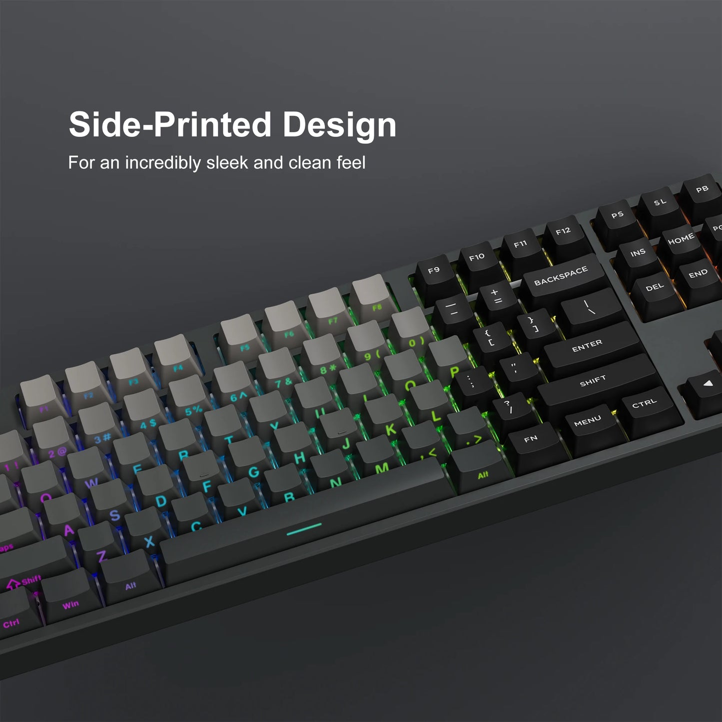 136 Key Shine Through Polar Day PBT Double Shot Side-lit Backlit keycaps For MX Mechanical Keyboard 108 96 87 NJ80 84 68 64 61