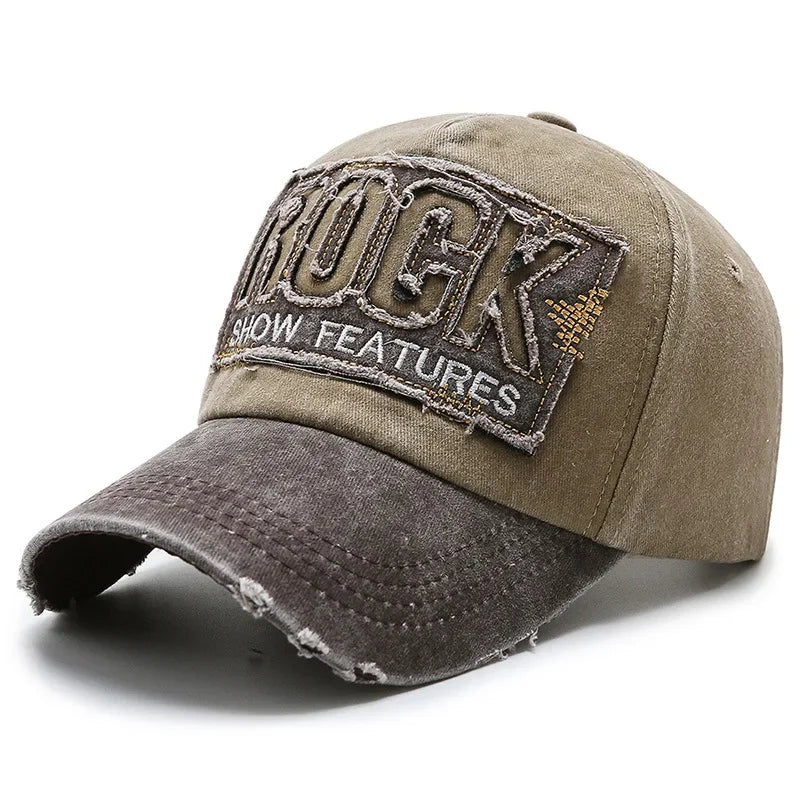 Korean Version Washed Letters Snapback Spring Autumn Men's and Women's Fashion Shabby Denim Baseball Cap Sunhat Official Website