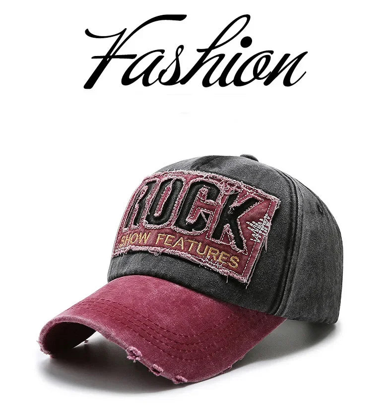 Korean Version Washed Letters Snapback Spring Autumn Men's and Women's Fashion Shabby Denim Baseball Cap Sunhat Official Website