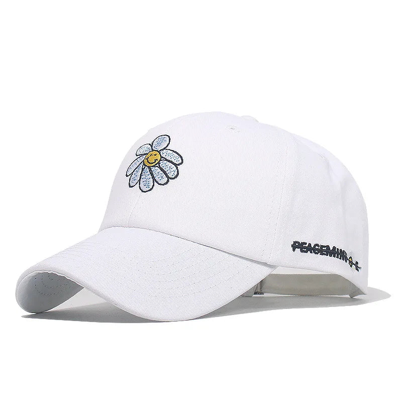 Fashion Baseball Cap for Women Men's little Daisy Embroidery Hat Cotton Soft Top Caps Casual Snapback Hats Quan Zhilong GD same