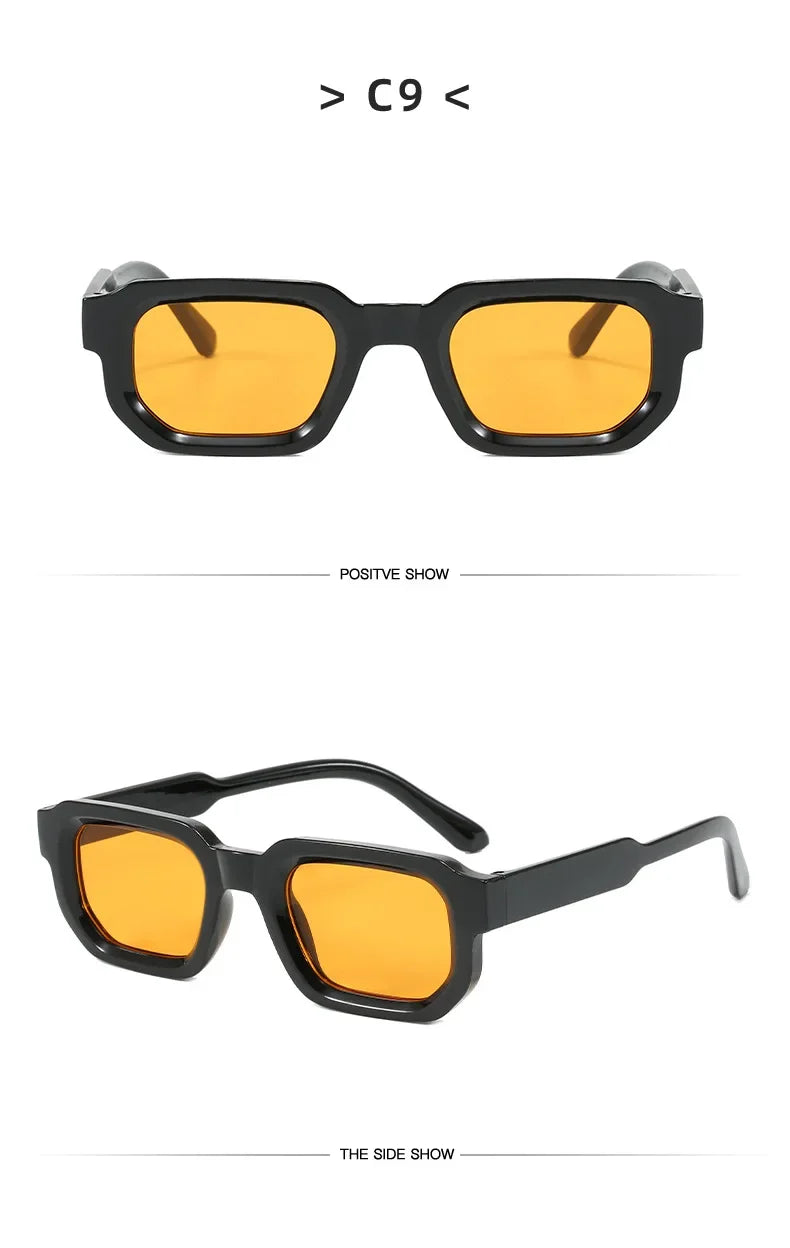 Vintage Rectangle Frame Men Sunglasses Fashion Retro Sun Glasses Luxury Brand Design UV400 Shades Eyewear Women Goggles