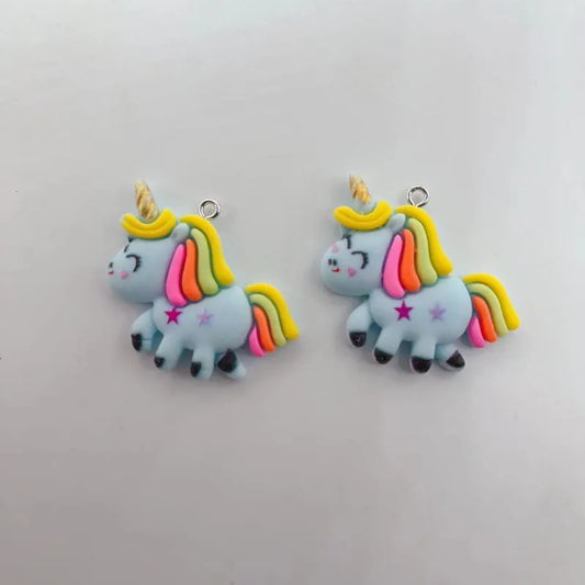 10pcs/lot Enamel Charms Rainbow Unicorn Pendants For DIY Handmade Earrings Bracelets Necklaces Jewelry Making Crafts Accessories