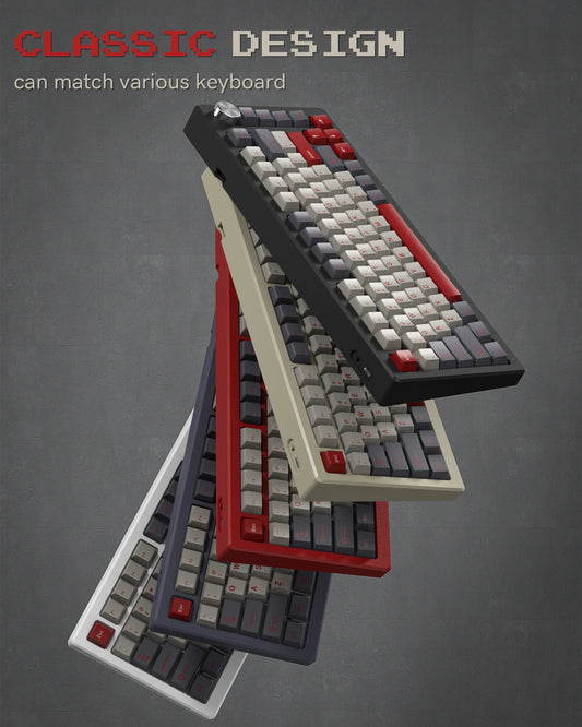 138 Keys Retro Dark Grey Red PBT Keycap Double Shot Cherry Profile Key caps for Cherry MX Switches Mechanical Gamer Keyboard
