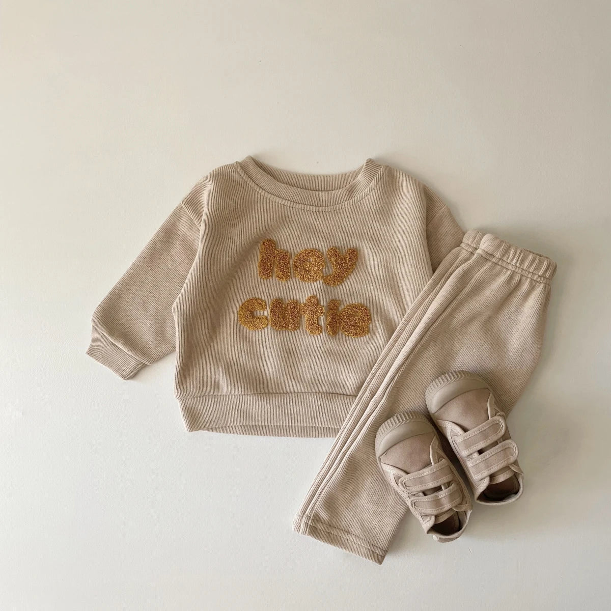 2PCS Casual Autumn Baby Clothes Set Toddler Newborn Baby Boy Girl Casual Tops Sweater + Loose Trouser Kids Clothing Outfits