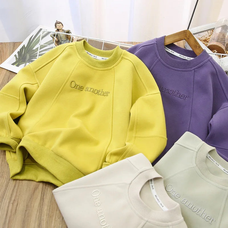 Boys Hoodies Sweatshirts Cotton Tops Outwear 2023 Purple Spring Autumn Kids Sport Uniforms Children's Clothing