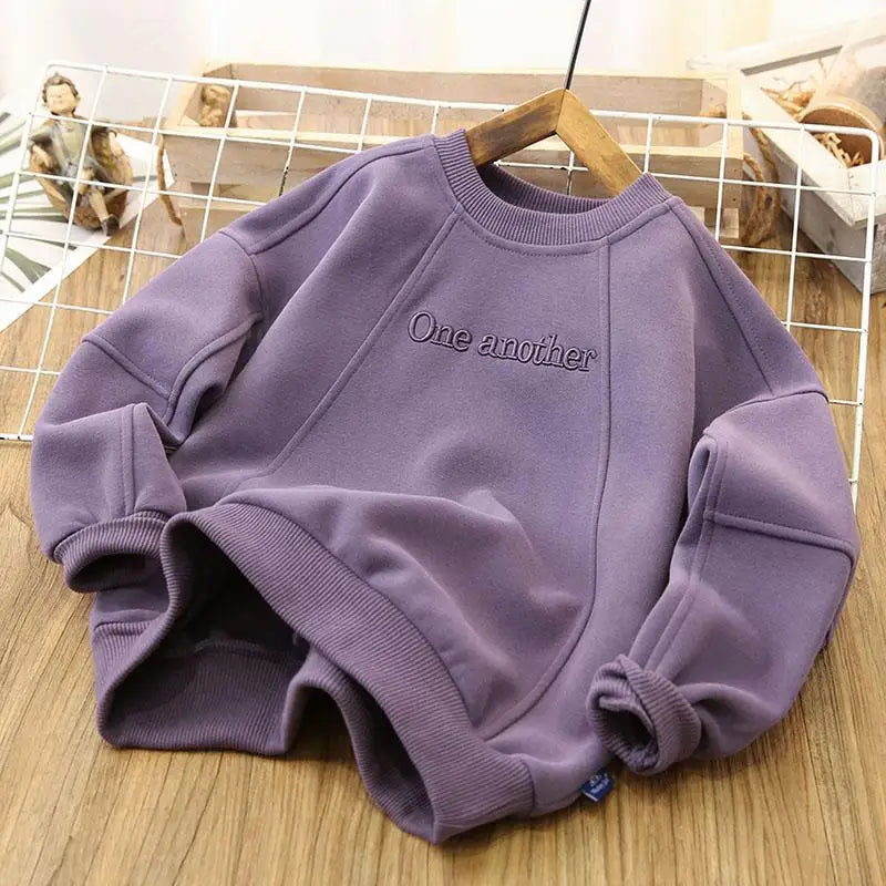 Boys Hoodies Sweatshirts Cotton Tops Outwear 2023 Purple Spring Autumn Kids Sport Uniforms Children's Clothing