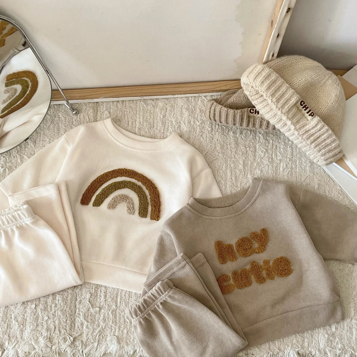 2PCS Casual Autumn Baby Clothes Set Toddler Newborn Baby Boy Girl Casual Tops Sweater + Loose Trouser Kids Clothing Outfits