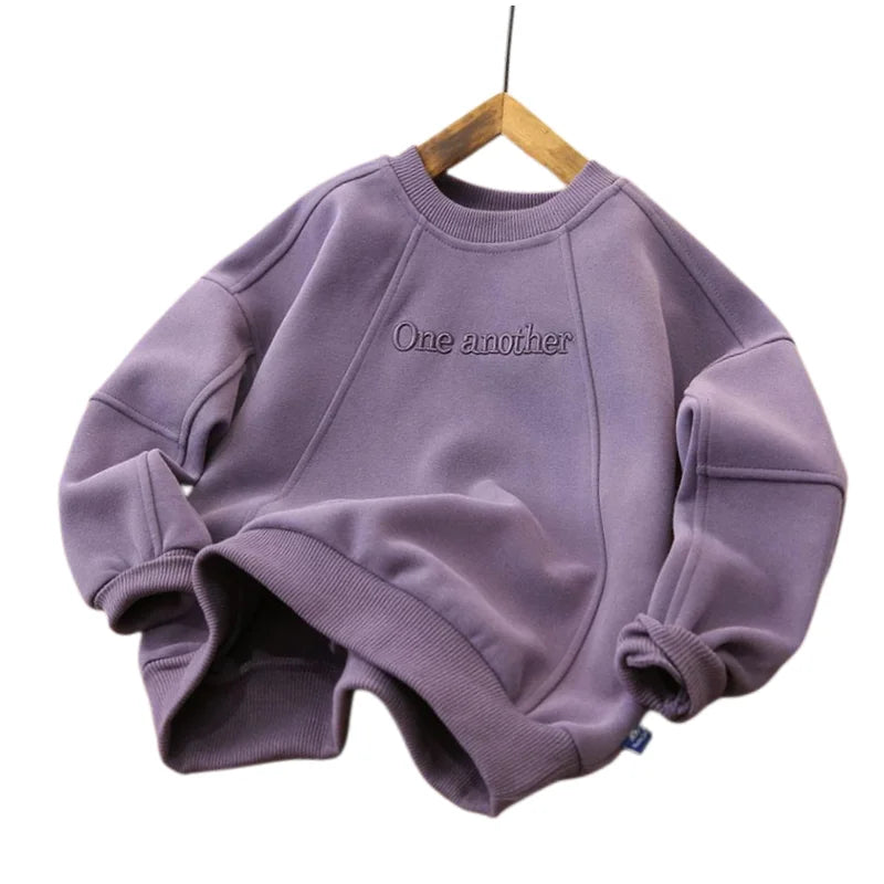 Boys Hoodies Sweatshirts Cotton Tops Outwear 2023 Purple Spring Autumn Kids Sport Uniforms Children's Clothing