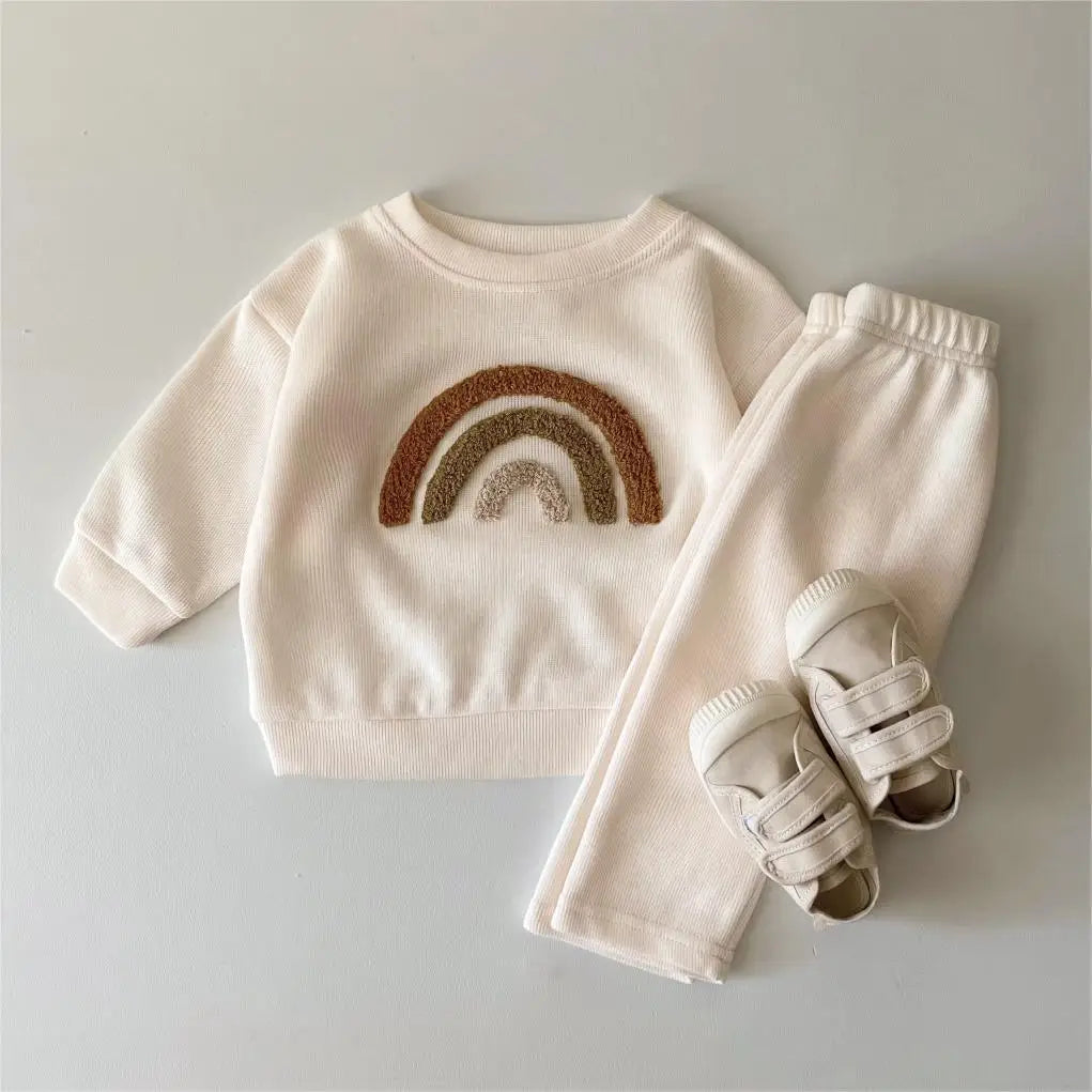 2PCS Casual Autumn Baby Clothes Set Toddler Newborn Baby Boy Girl Casual Tops Sweater + Loose Trouser Kids Clothing Outfits