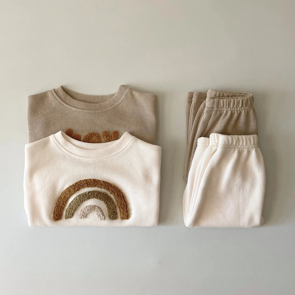2PCS Casual Autumn Baby Clothes Set Toddler Newborn Baby Boy Girl Casual Tops Sweater + Loose Trouser Kids Clothing Outfits